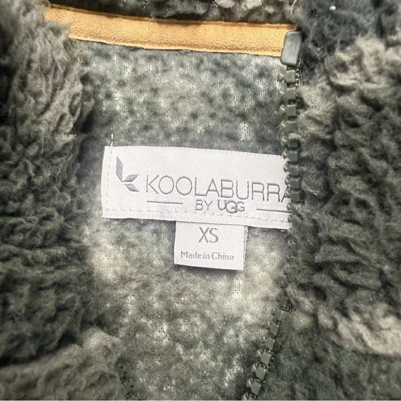 Koolaburra By Ugg Sherpa Camo Sage Pullover‎ 1/4 Zip Sweatshirt XS - Picture 3 of 13